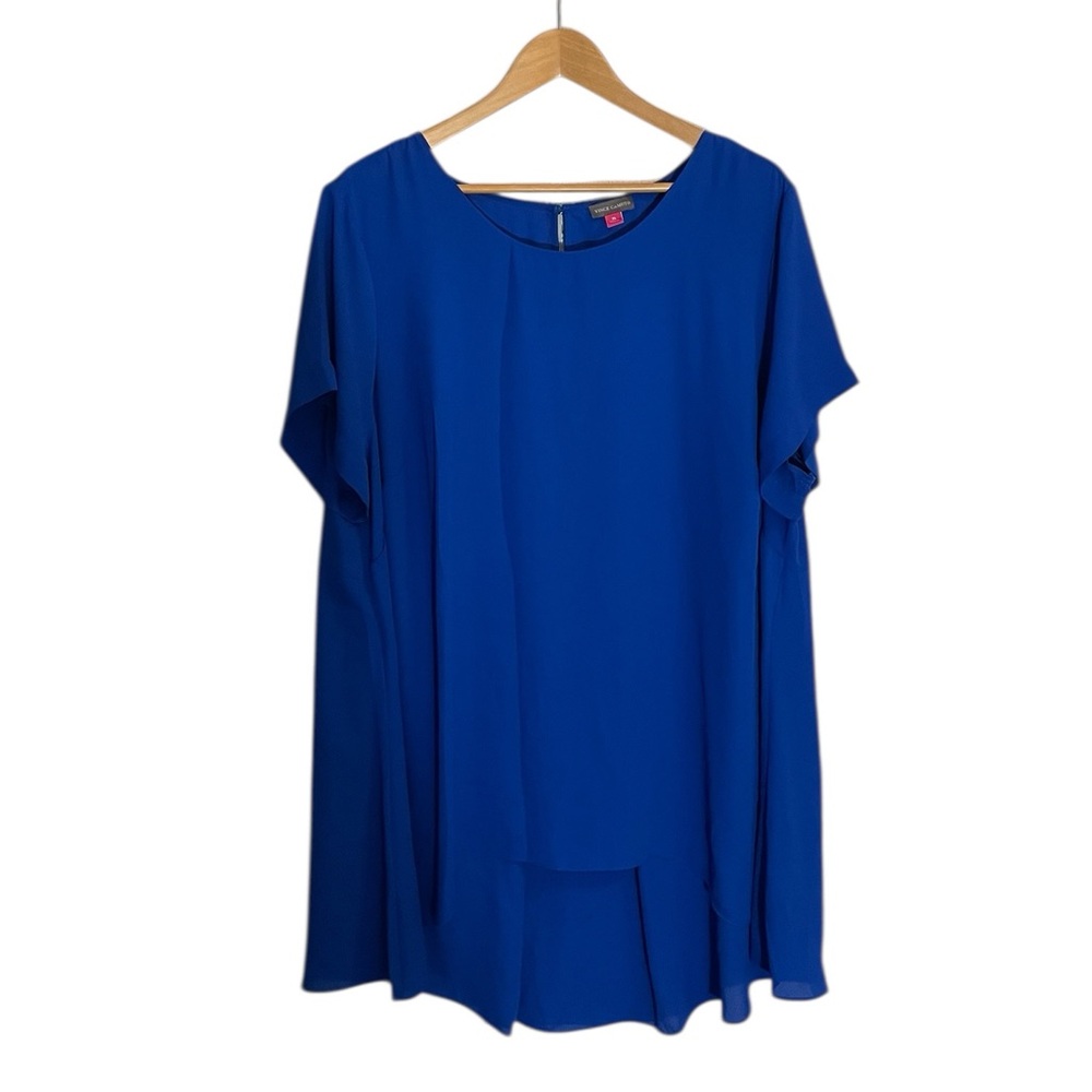 Y4- size 3X Vince Camuto Royal Blue Short Sleeve Tunic
